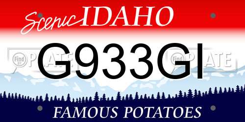 G933GI Idaho License Plate
