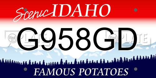 G958GD Idaho License Plate