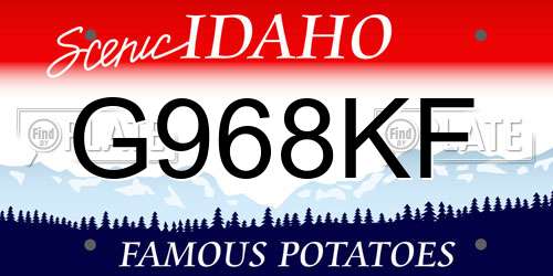 G968KF Idaho License Plate