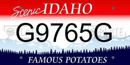 G9765G Idaho License Plate