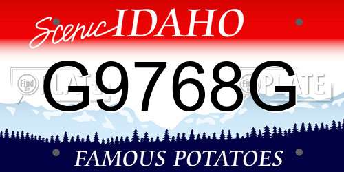 G9768G Idaho License Plate