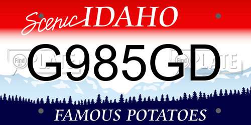 G985GD Idaho License Plate