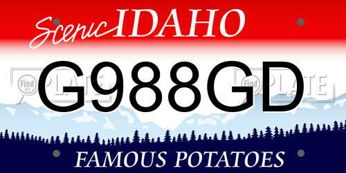 G988GD Idaho License Plate