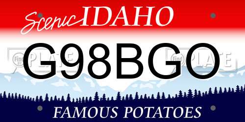 G98BGO Idaho License Plate