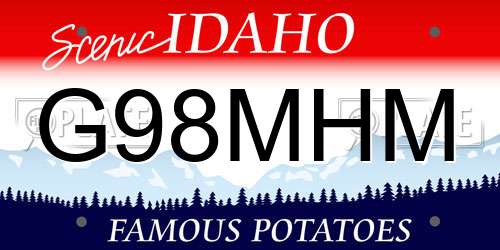 G98MHM Idaho License Plate