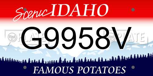 G9958V Idaho License Plate
