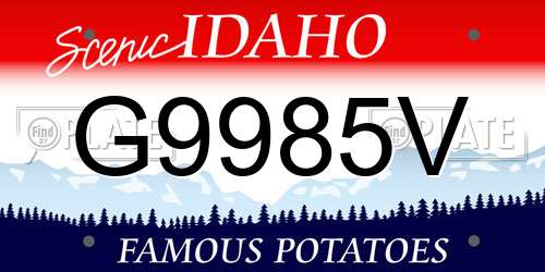 G9985V Idaho License Plate