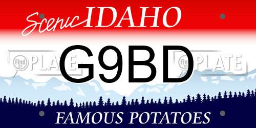 G9BD Idaho License Plate