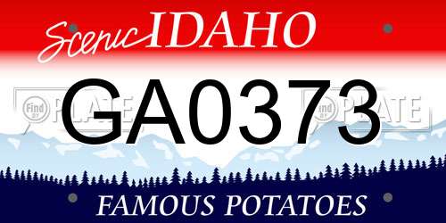 GA0373 Idaho License Plate
