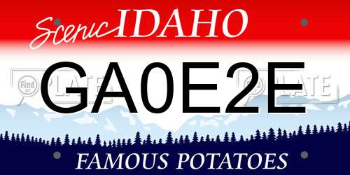 GA0E2E Idaho License Plate