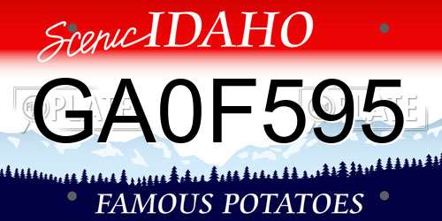 GA0F595 Idaho License Plate