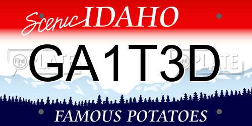 GA1T3D Idaho License Plate