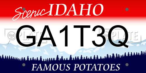 GA1T3Q Idaho License Plate
