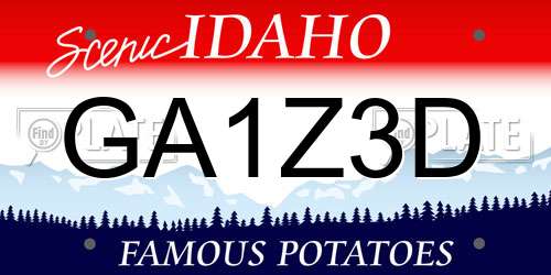 GA1Z3D Idaho License Plate