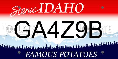GA4Z9B Idaho License Plate