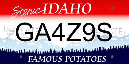 GA4Z9S Idaho License Plate
