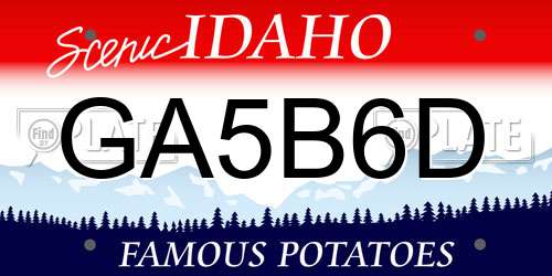 GA5B6D Idaho License Plate
