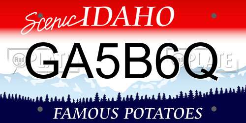 GA5B6Q Idaho License Plate