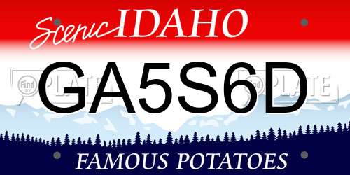 GA5S6D Idaho License Plate