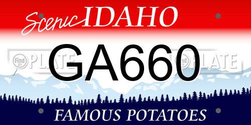 GA660 Idaho License Plate