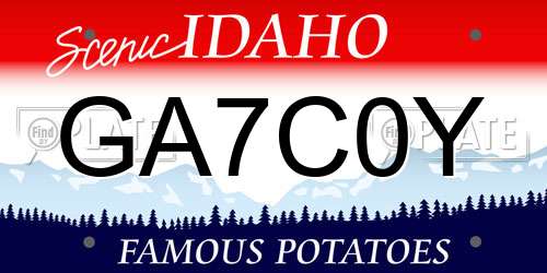 GA7C0Y Idaho License Plate