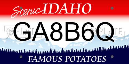 GA8B6Q Idaho License Plate