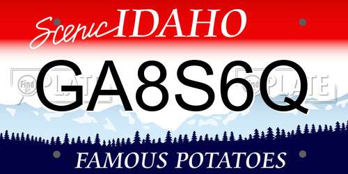 GA8S6Q Idaho License Plate