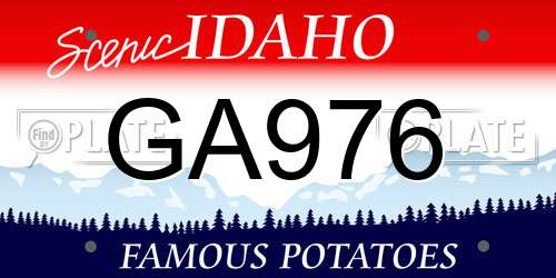 GA976 Idaho License Plate