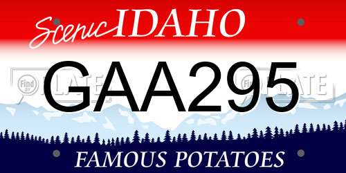 GAA295 Idaho License Plate