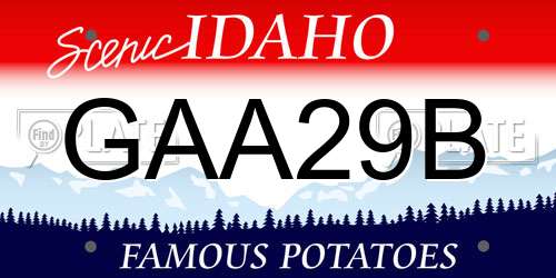 GAA29B Idaho License Plate
