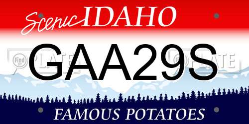 GAA29S Idaho License Plate
