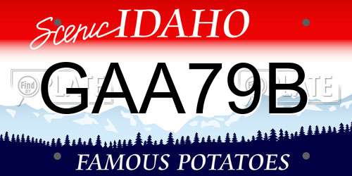 GAA79B Idaho License Plate