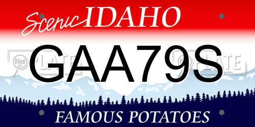 GAA79S Idaho License Plate