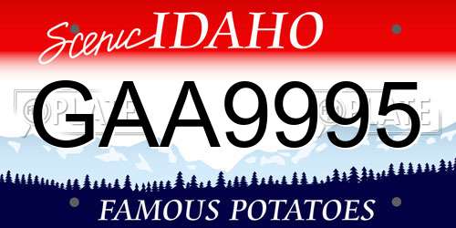 GAA9995 Idaho License Plate