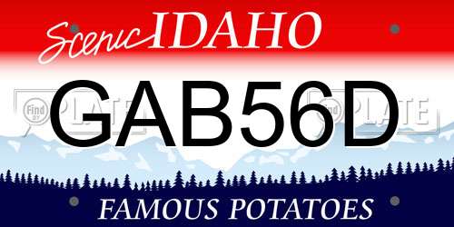 GAB56D Idaho License Plate