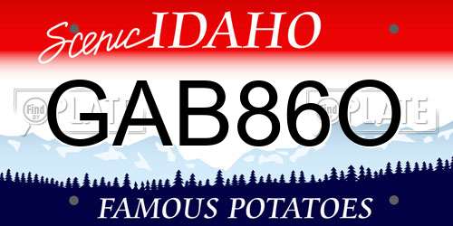 GAB86O Idaho License Plate
