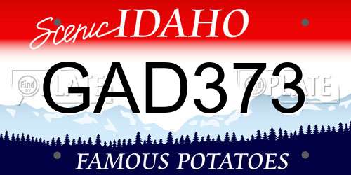 GAD373 Idaho License Plate