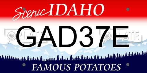 GAD37E Idaho License Plate