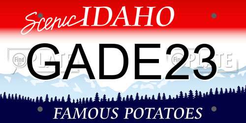 GADE23 Idaho License Plate