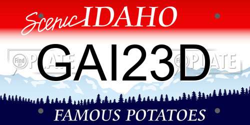 GAI23D Idaho License Plate