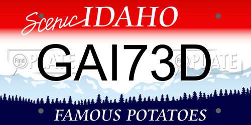 GAI73D Idaho License Plate