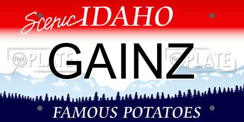 GAINZ Idaho License Plate