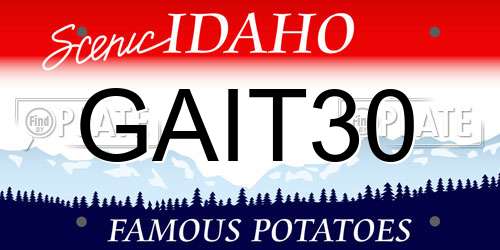 GAIT30 Idaho License Plate