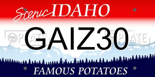 GAIZ30 Idaho License Plate