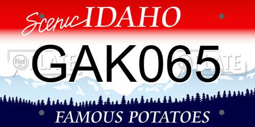 GAK065 Idaho License Plate