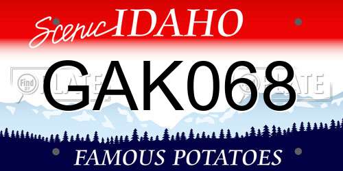 GAK068 Idaho License Plate