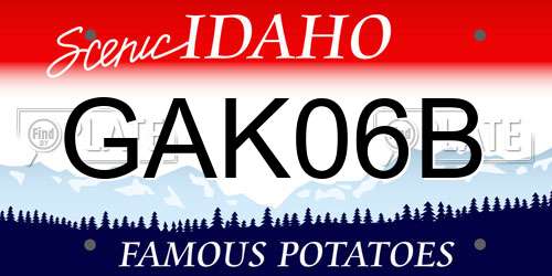 GAK06B Idaho License Plate