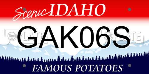 GAK06S Idaho License Plate