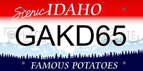 GAKD65 Idaho License Plate