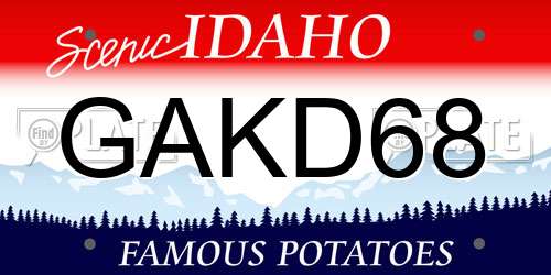 GAKD68 Idaho License Plate